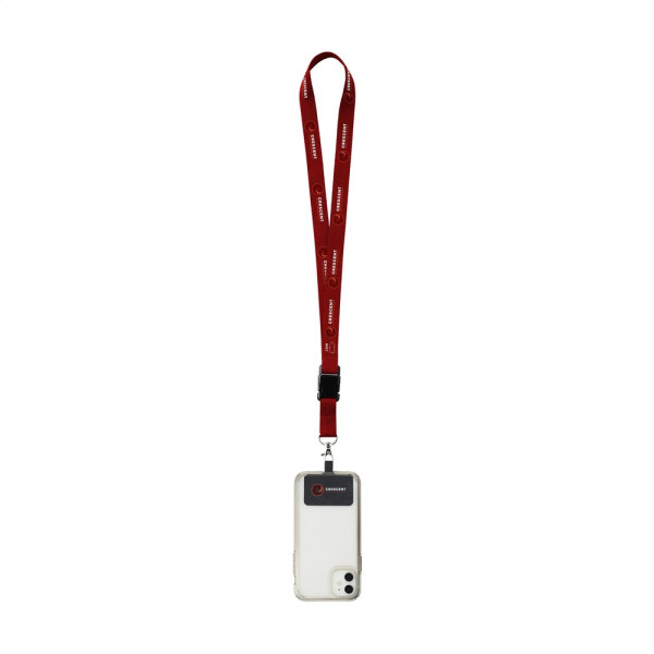 Lanyard Sublimation Buckle RPET 2cm med patch nøglesnor