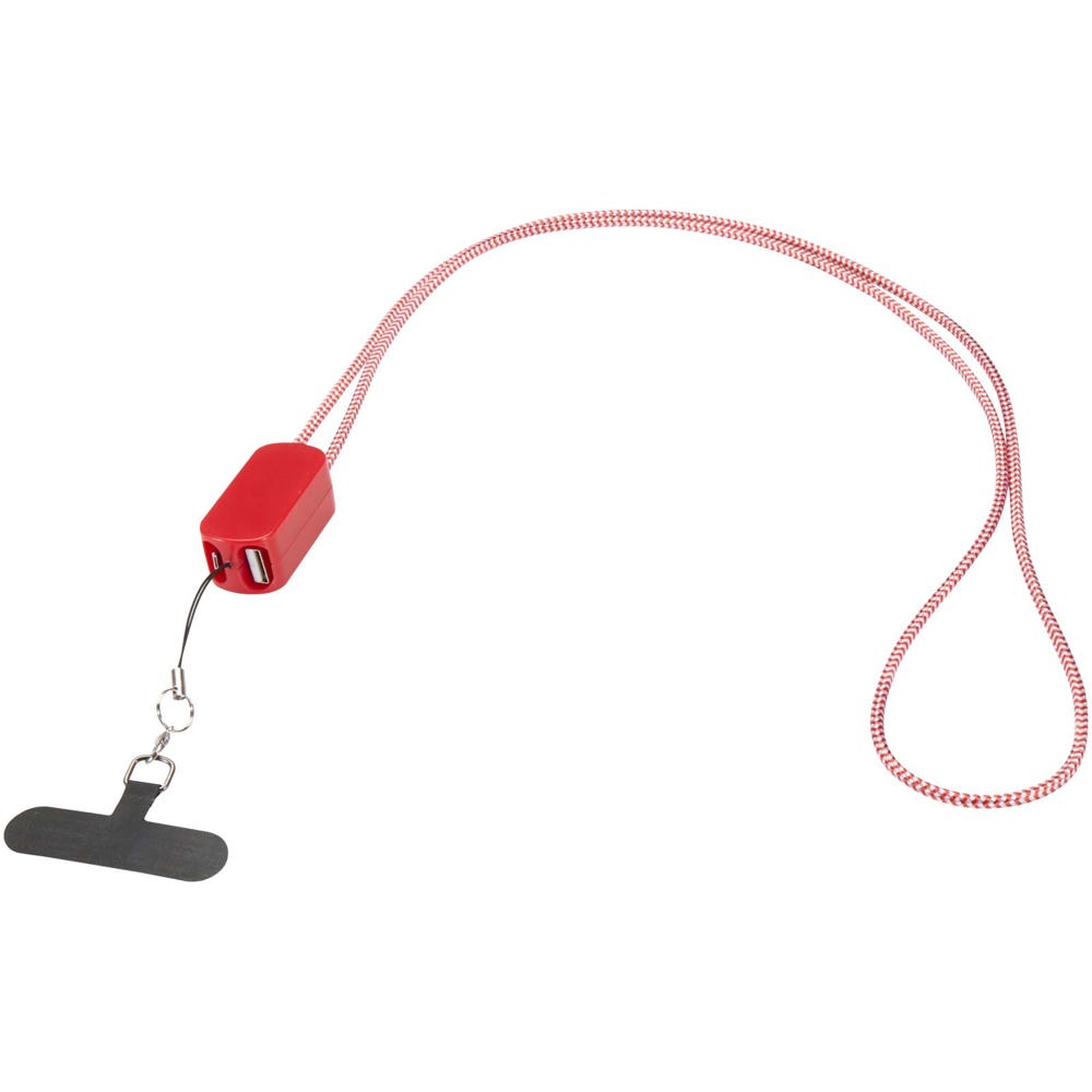 Anser smartphone lanyard af genvundet plast med indbygget 27 W 5-i-1-kabel