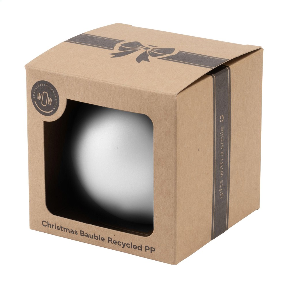 Julekugle Ø 7cm Recycled PP Box - Made in Europe - Hvid