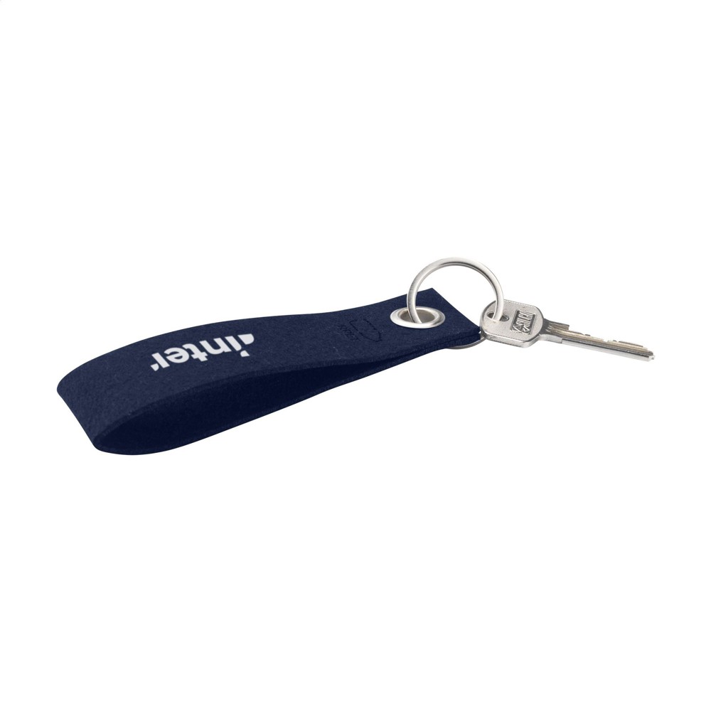 GRS RPET Felt Keyring nøglering - mørkeblå (± PMS PMS 280C)