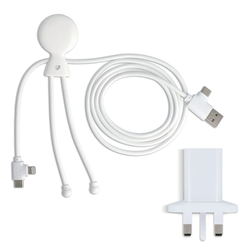 2090 - Xoopar Mr Bio langt opladningskabel + britisk stikadapter