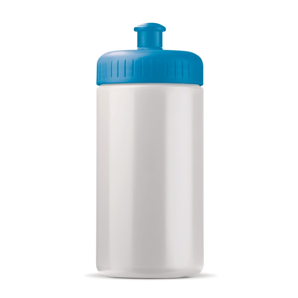 Biobaseret sportsflaske 500 ml basic - Hvid / Lyseblå